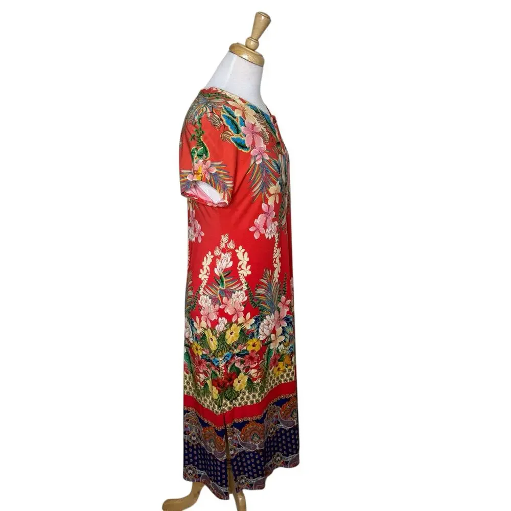JOHNNY WAS Rapsodia Maxi Henley Dress Size Small - Picture 4 of 9